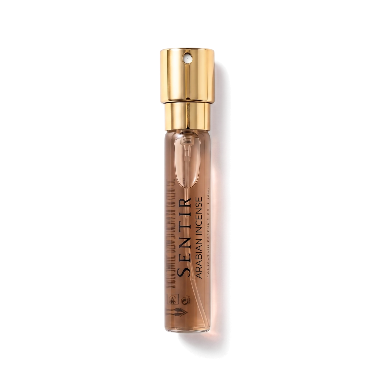 Sentir Parfum ' Arabian Incense ' 10 ml extrait de parfum flesje met doorzichtige achtergrond