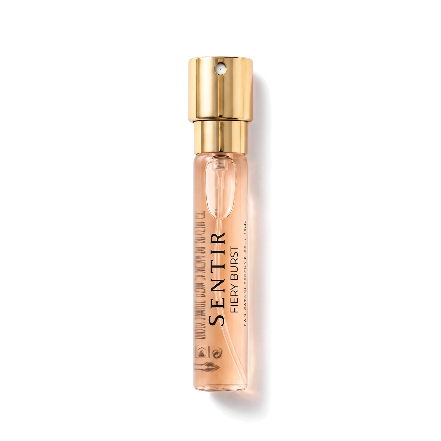 Sentir Parfum Fiery Burst 10ml extrait de parfum flesje met transparante achtergrond