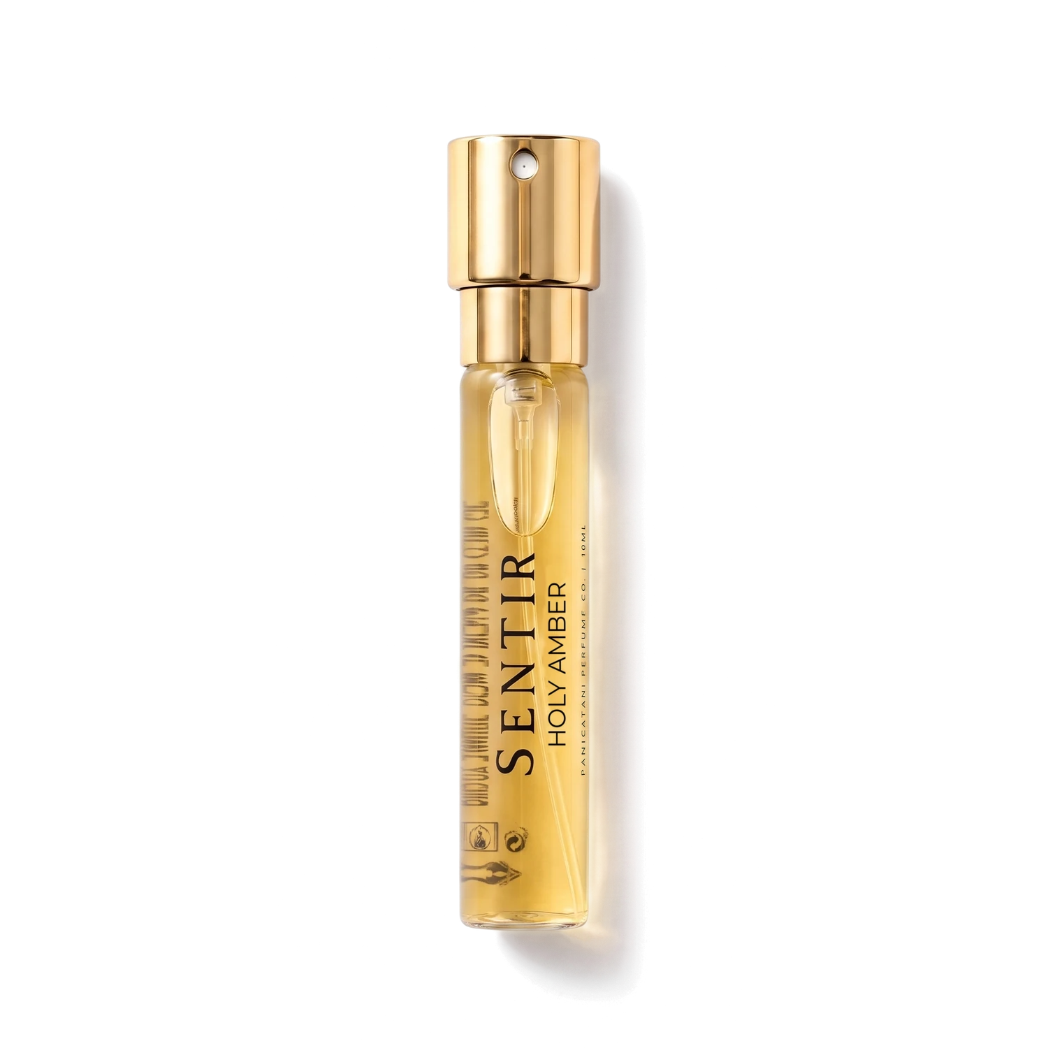 Sentir Parfum Holy Amber , flacone da 10 ml extrait de parfum con fondo trasparente