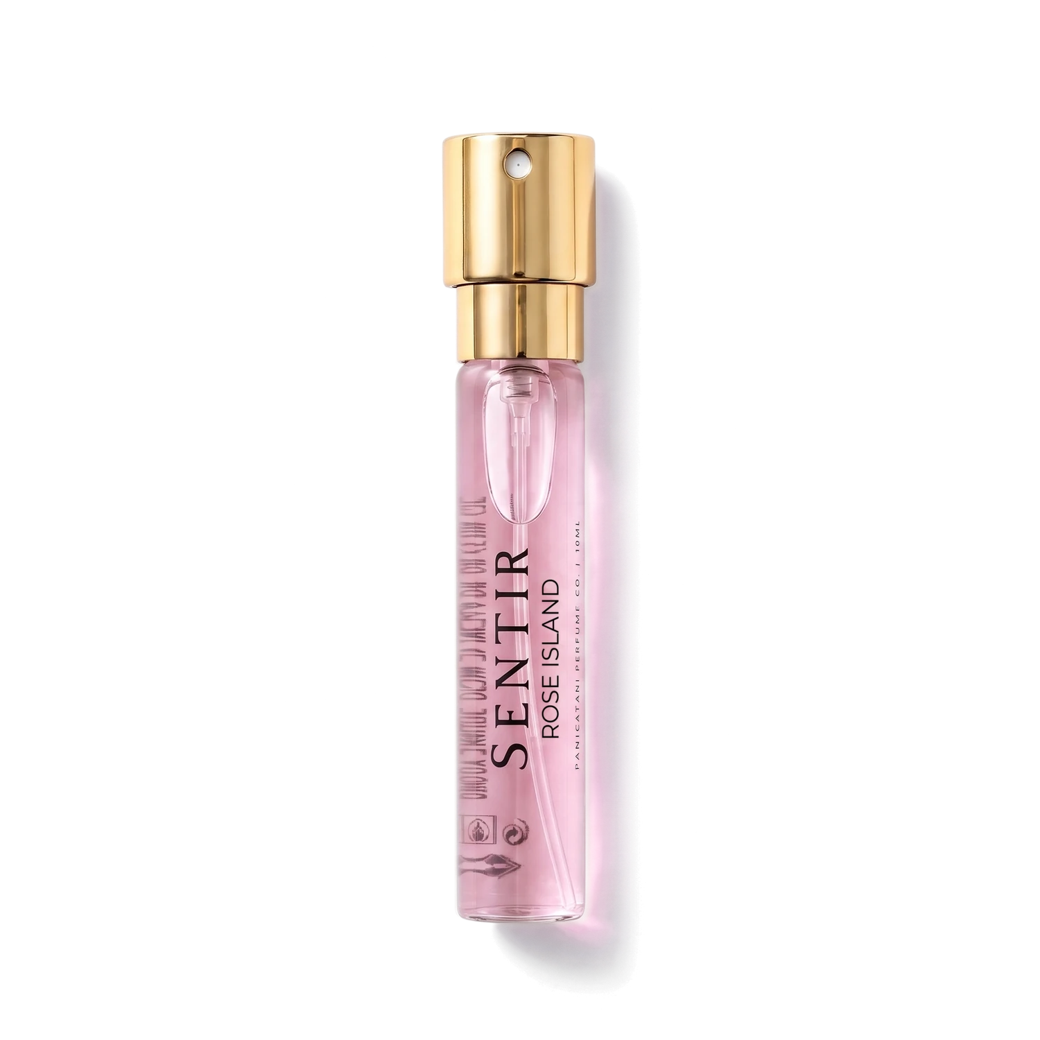 Sentir Parfum Rose Island 10ml extrait de parfum flesje met transparante achtergrond